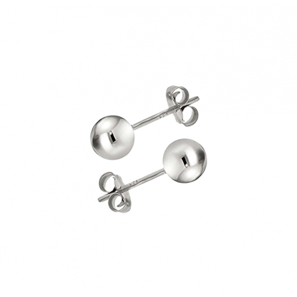 Classic Sterling Silver Silver Ball Studs